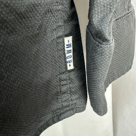 Rowm Mens Long Sleeve Button Down Shirt Solid Black Size L - Picture 2 of 7